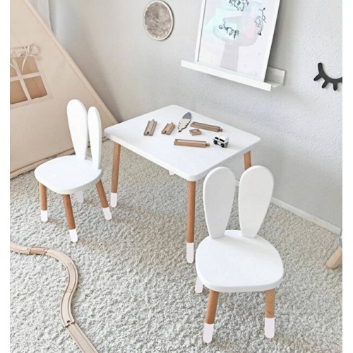 Bee Smart MS-12-P Beyaz Masa Sandalye Seti Paçalı (2 Sandalyeli)